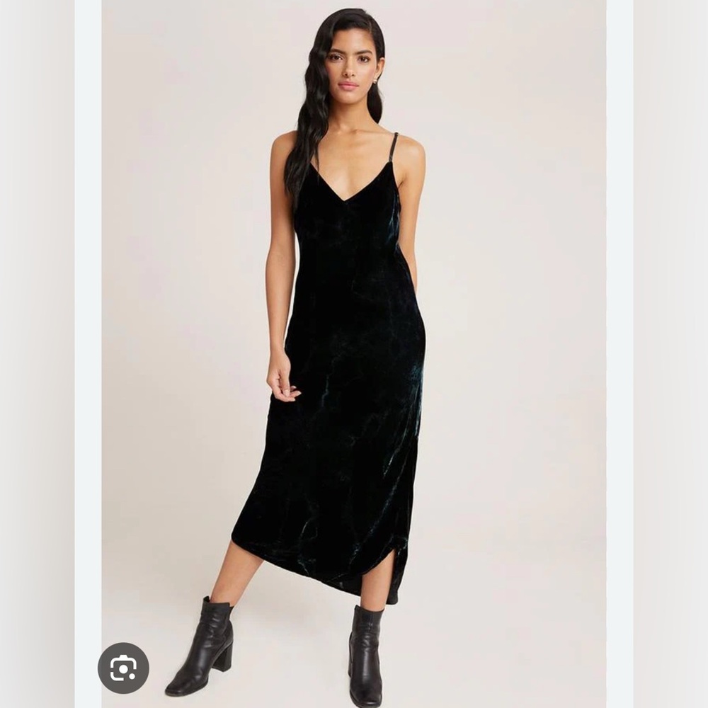 Bella Dahl | Velvet Bias Slip Dress | Midnight Emerald Velvet